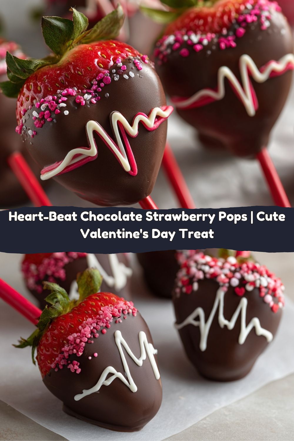Heart-Beat Chocolate Strawberry Pops