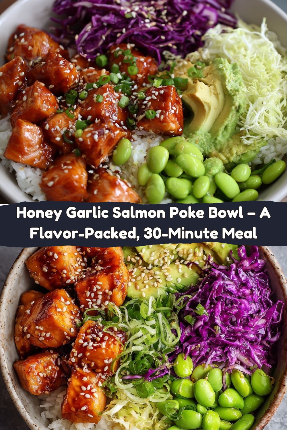 Honey Garlic Salmon Poke Bowl