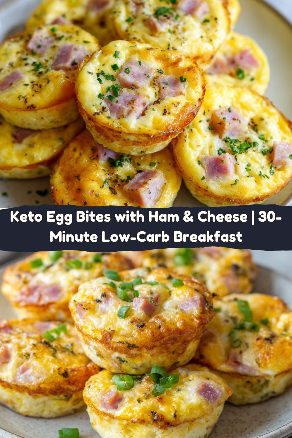 Keto Egg Bites with Ham, Cheese & Onion