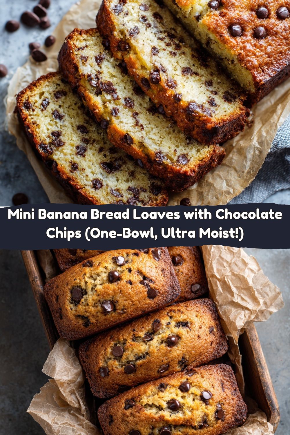 Mini Banana Bread Loaves with Chocolate Chips