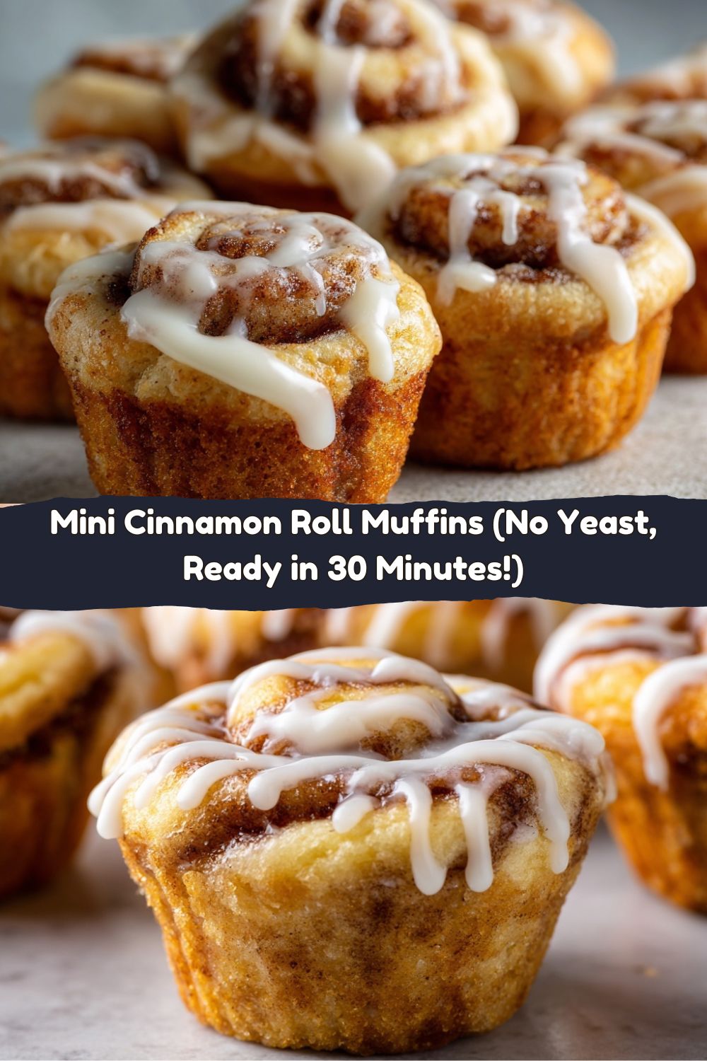 Mini Cinnamon Roll Muffins with Glaze