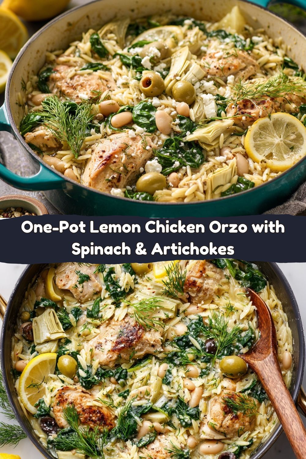 Lemon Chicken Orzo with Spinach