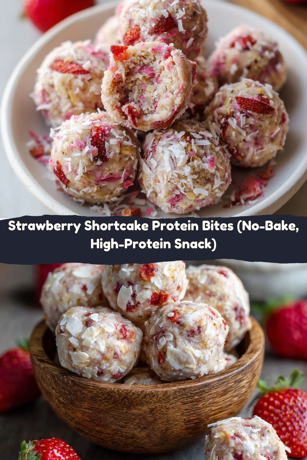 Strawberry Shortcake Protein Bites