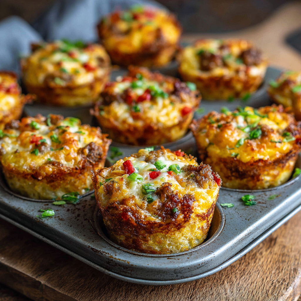 Cheesy Hash Brown & Sausage Egg Cups