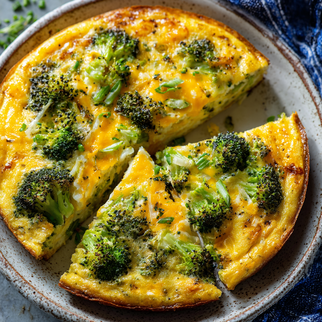 Broccoli Cheddar Crustless Quiche