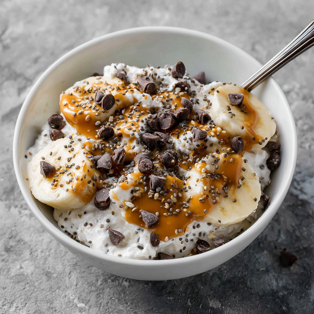 Banana Chocolate Chip Cottage Cheese Bowl
