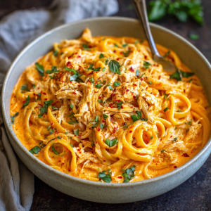 Roasted Red Pepper Alfredo with Rotisserie Chicken