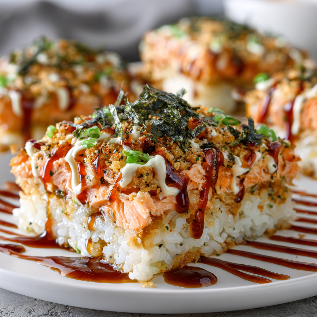 Easy Teriyaki Salmon Sushi Bake
