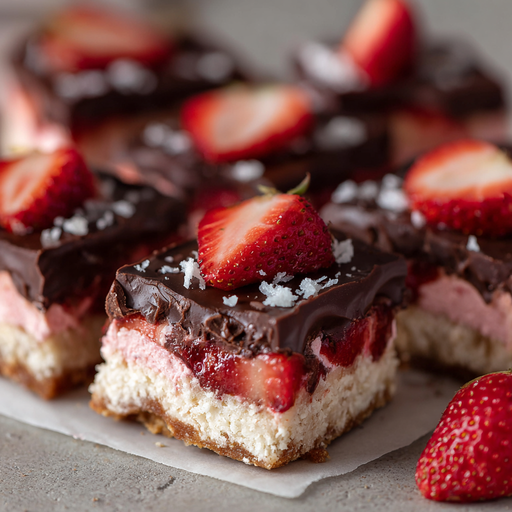 Chocolate-Covered Strawberry Bar Squares