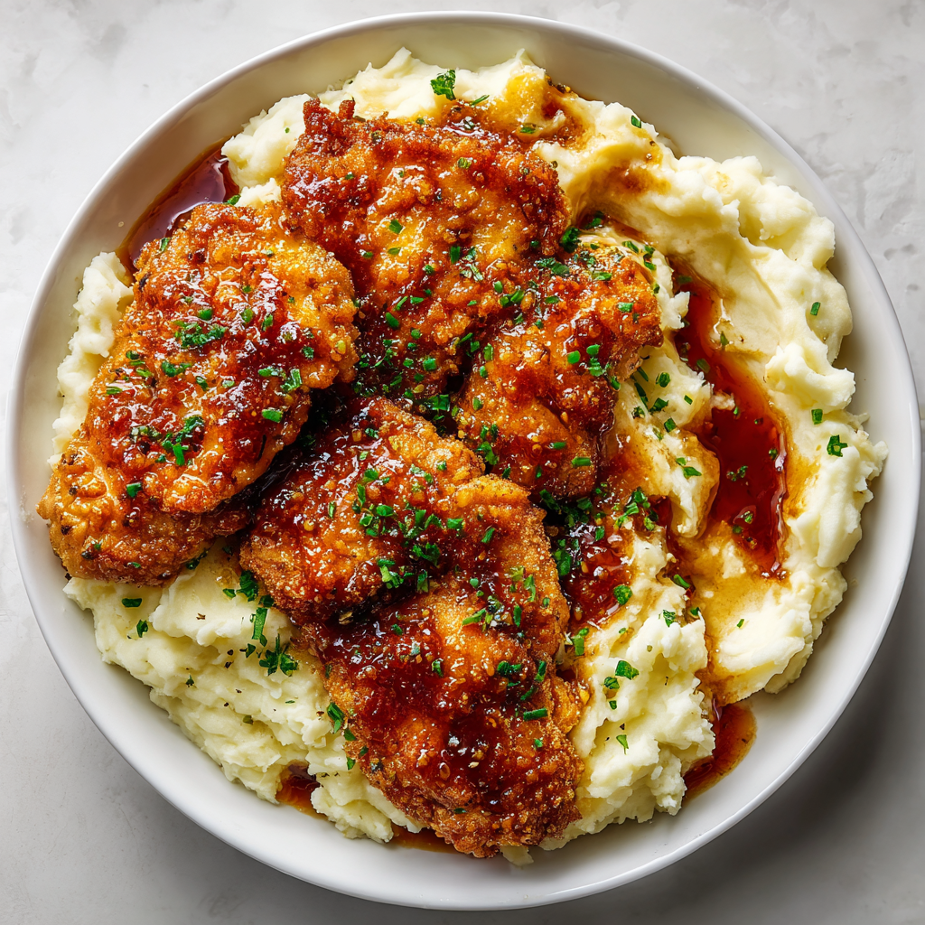 Honey Garlic Chicken with Mashed Potatoes