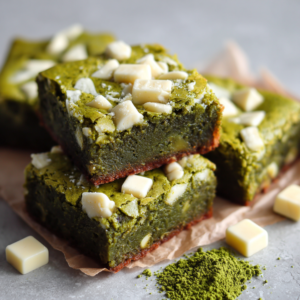 Matcha White Chocolate Brownies