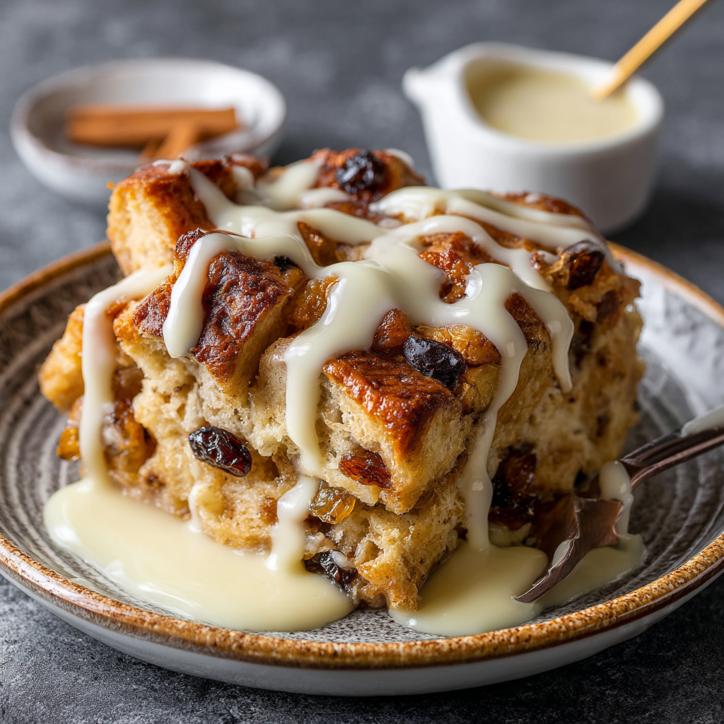 Hot Cross Bun Bread Pudding