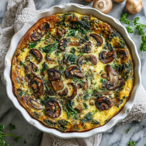 Spinach & Mushroom Crustless Quiche