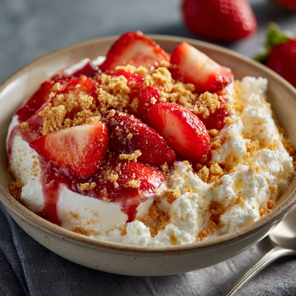 Strawberry Cheesecake Cottage Cheese Bowl
