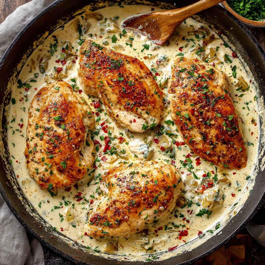 Garlic Yogurt Chicken Skillet