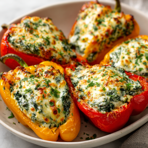 Spinach and Cheese Stuffed Peppers