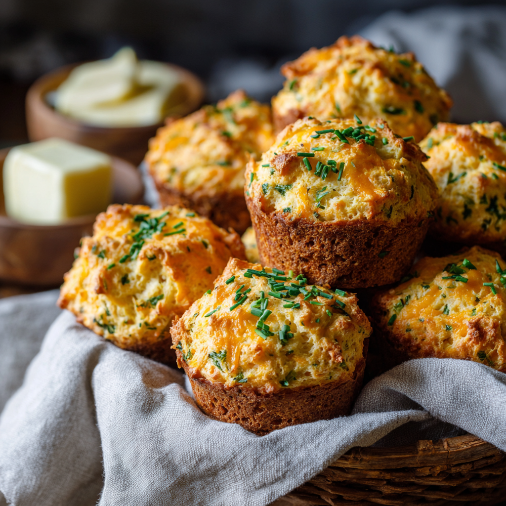 Cheddar Chive Soda Bread Muffins