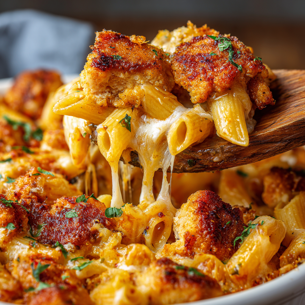 Spicy Honey Butter Chicken Pasta Bake