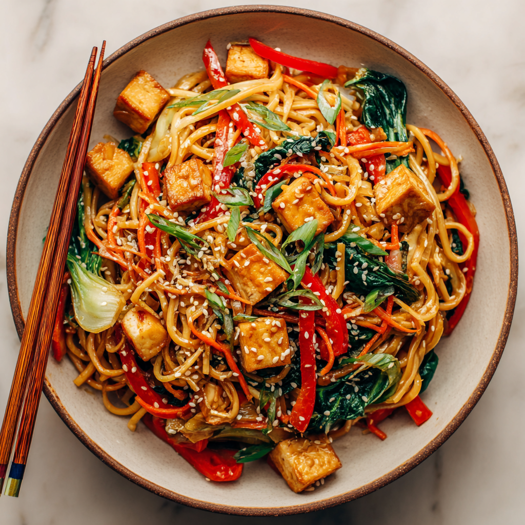 Vegan Stir-Fry Noodles with Tofu