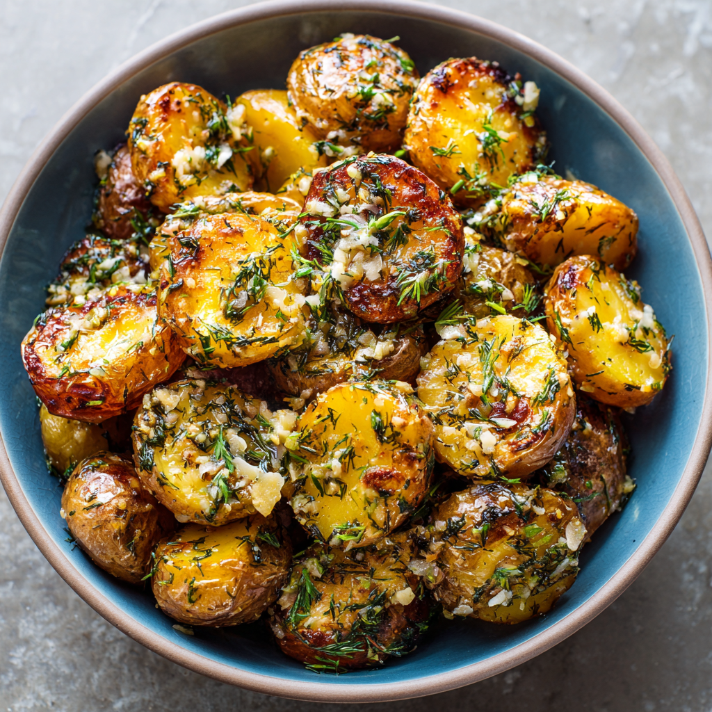 Smashed Potato Salad with Mustard Vinaigrette