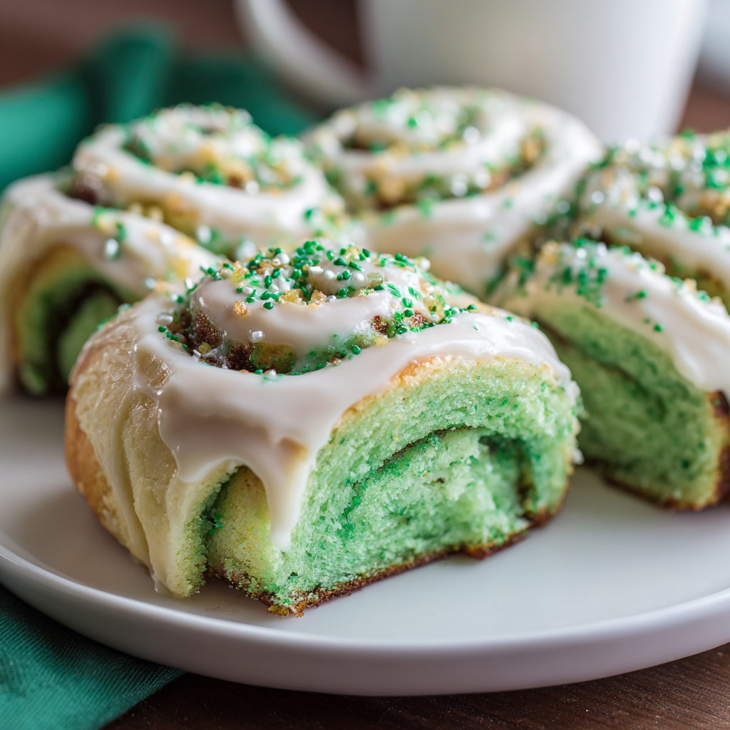 Green Velvet Cinnamon Rolls