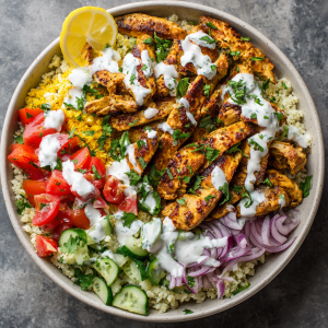 Greek Yogurt Chicken Shawarma Bowls