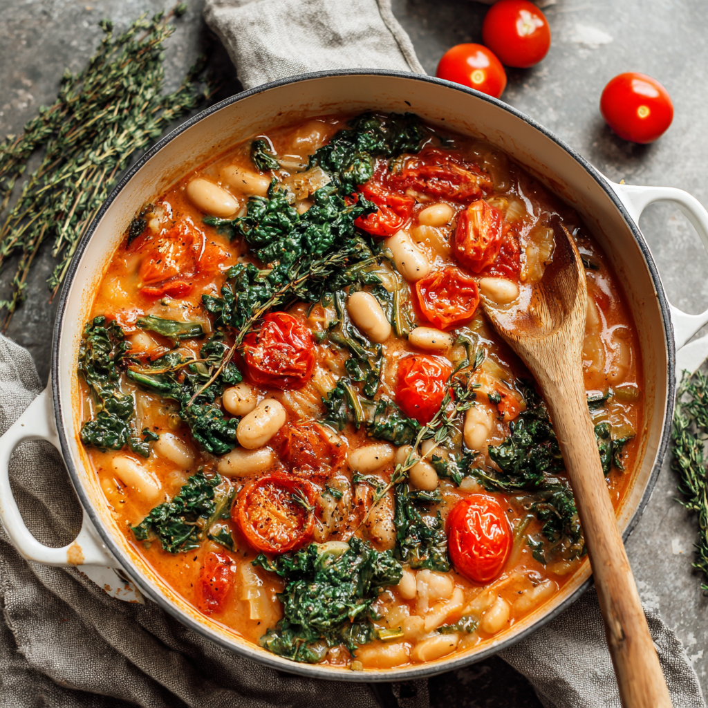 Creamy Vegan Tomato White Bean Stew