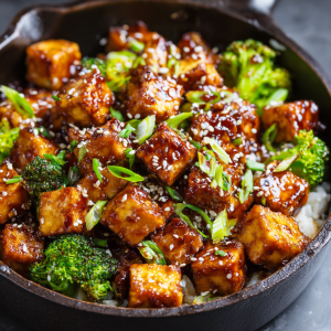 Irresistibly Crispy Honey Garlic Tofu
