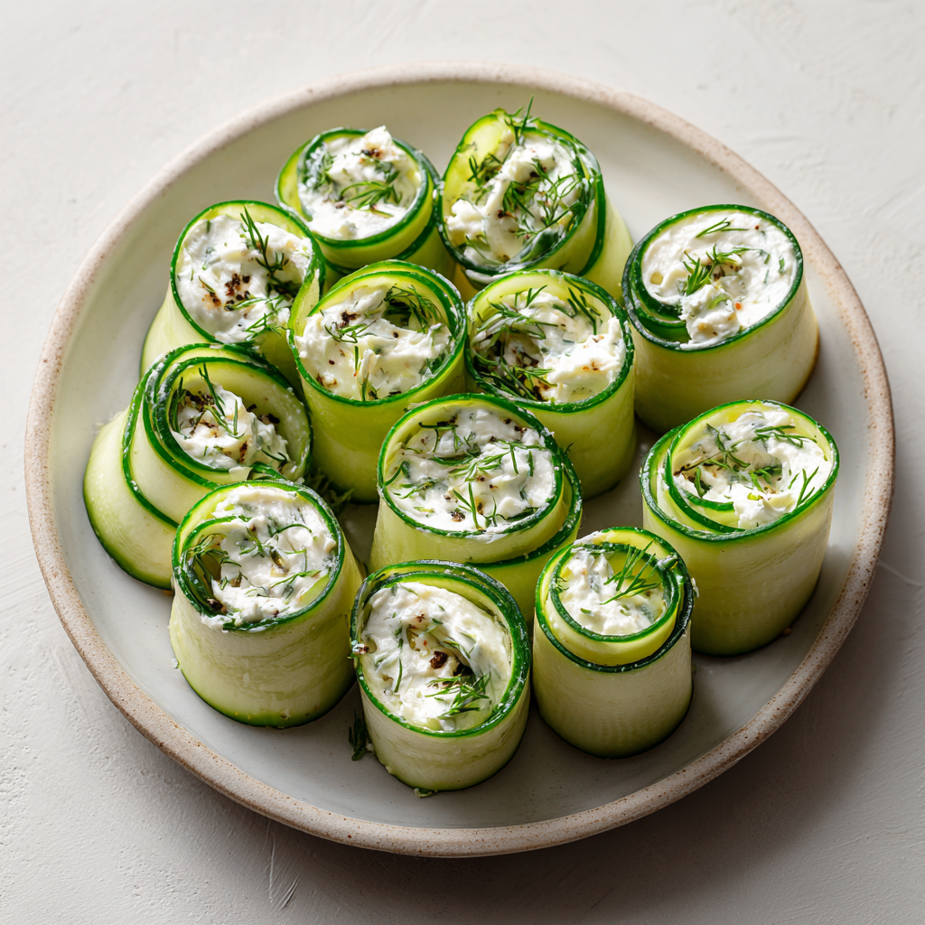 Cucumber Roll-Ups with Herbed Cream Cheese