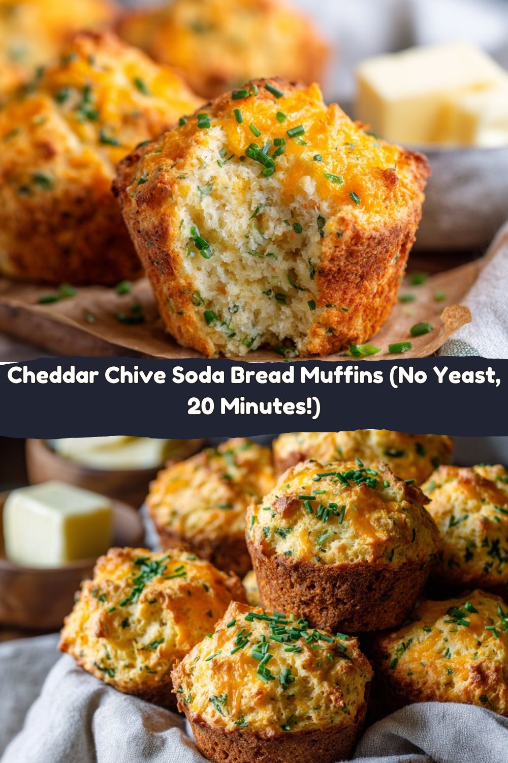 Cheddar Chive Soda Bread Muffins