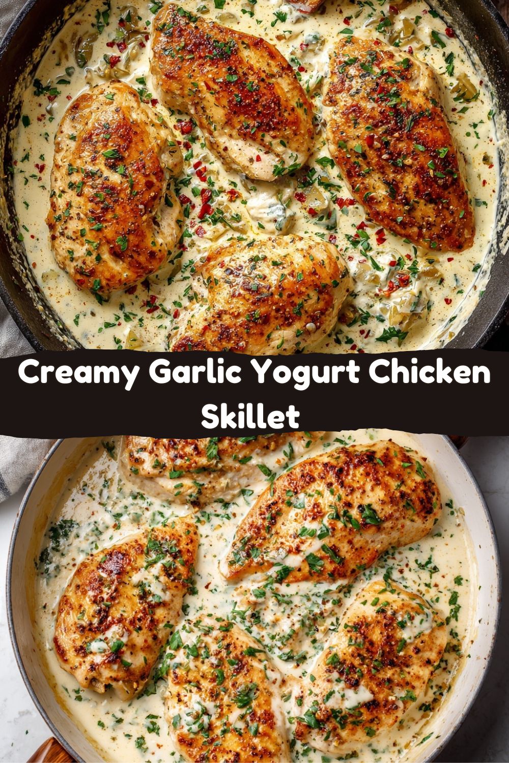 Garlic Yogurt Chicken Skillet