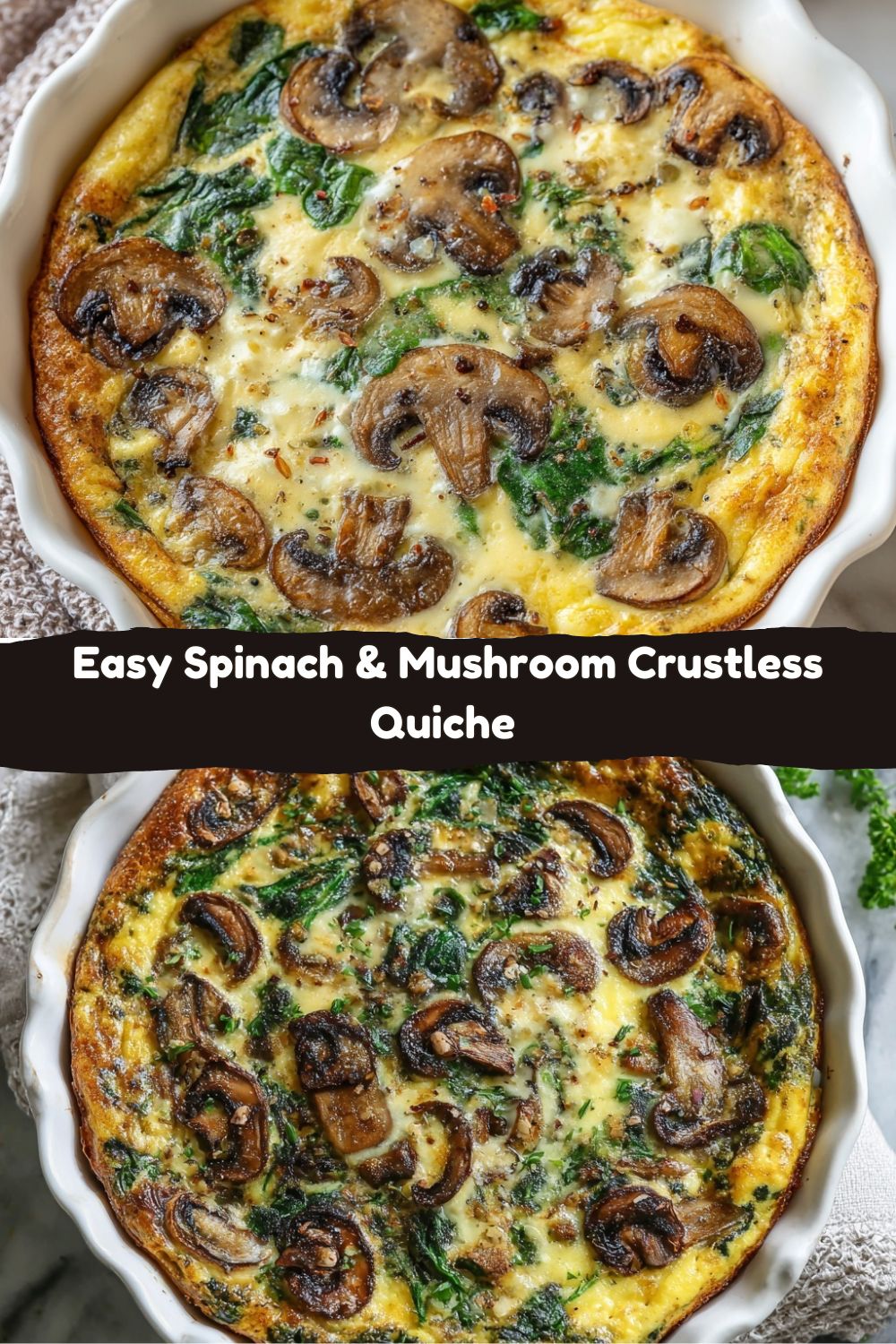 Spinach & Mushroom Crustless Quiche