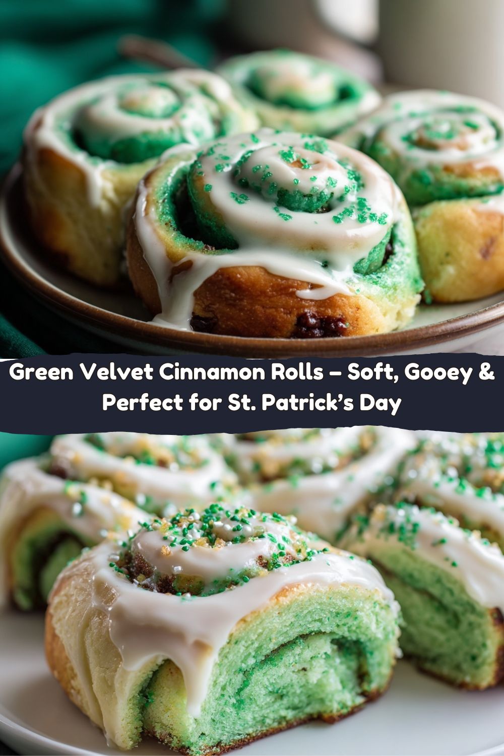 Green Velvet Cinnamon Rolls
