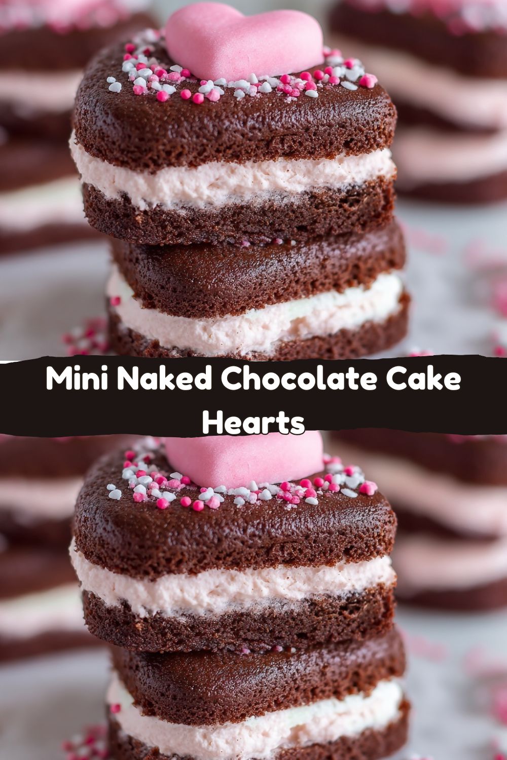 Mini Naked Chocolate Cake Hearts