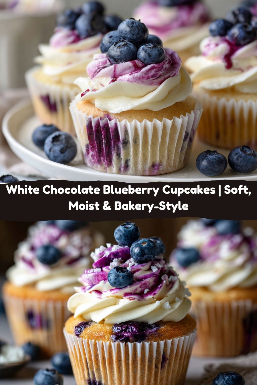 White Chocolate Blueberry Cupcakes