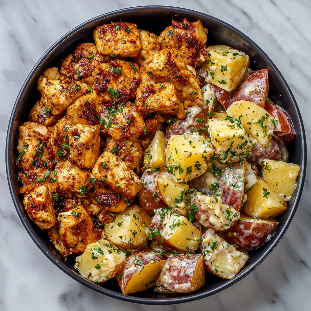 Garlic Butter Chicken & Creamy Potatoes