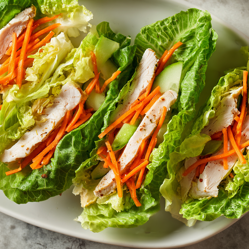 Turkey and Hummus Lettuce Wraps