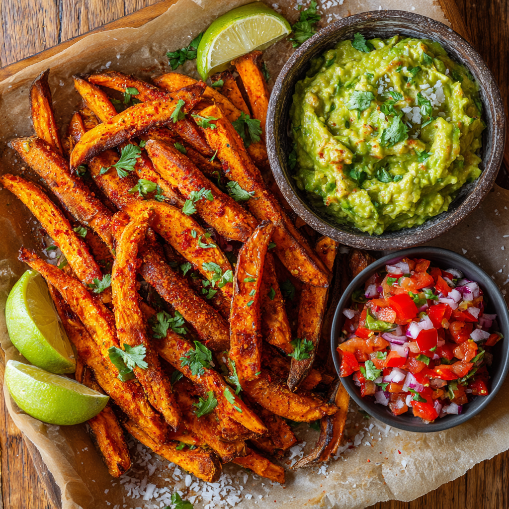 Sweet Potato Fries with Guacamole
