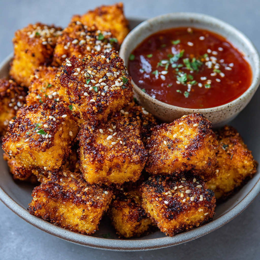 Crispy Vegan Air-Fried Tofu Nuggets