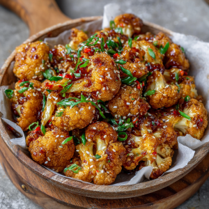 Sweet and Spicy Baked Cauliflower