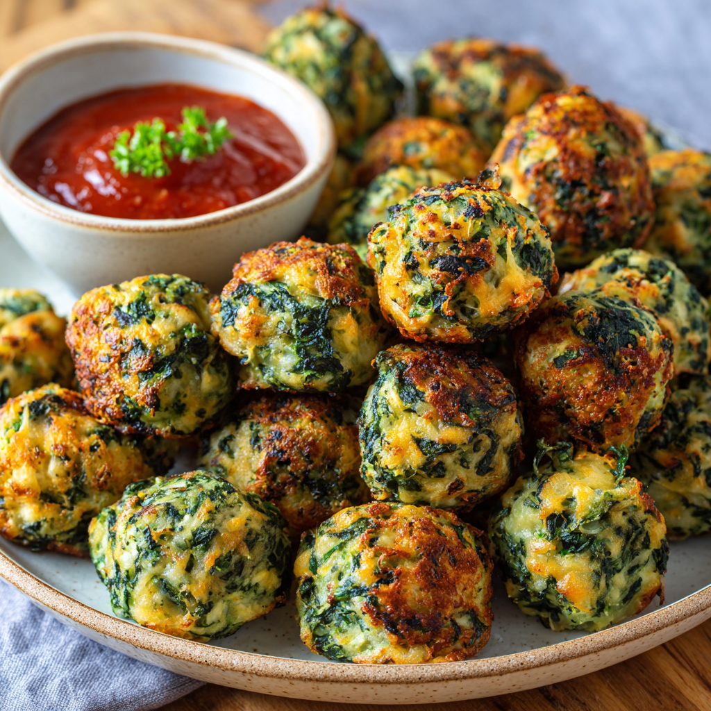 Cheesy Baked Spinach Balls
