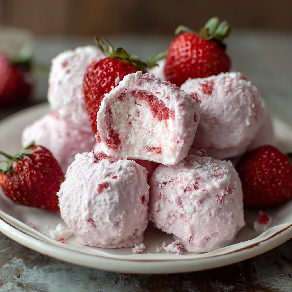 Frozen Strawberry Yogurt Bites