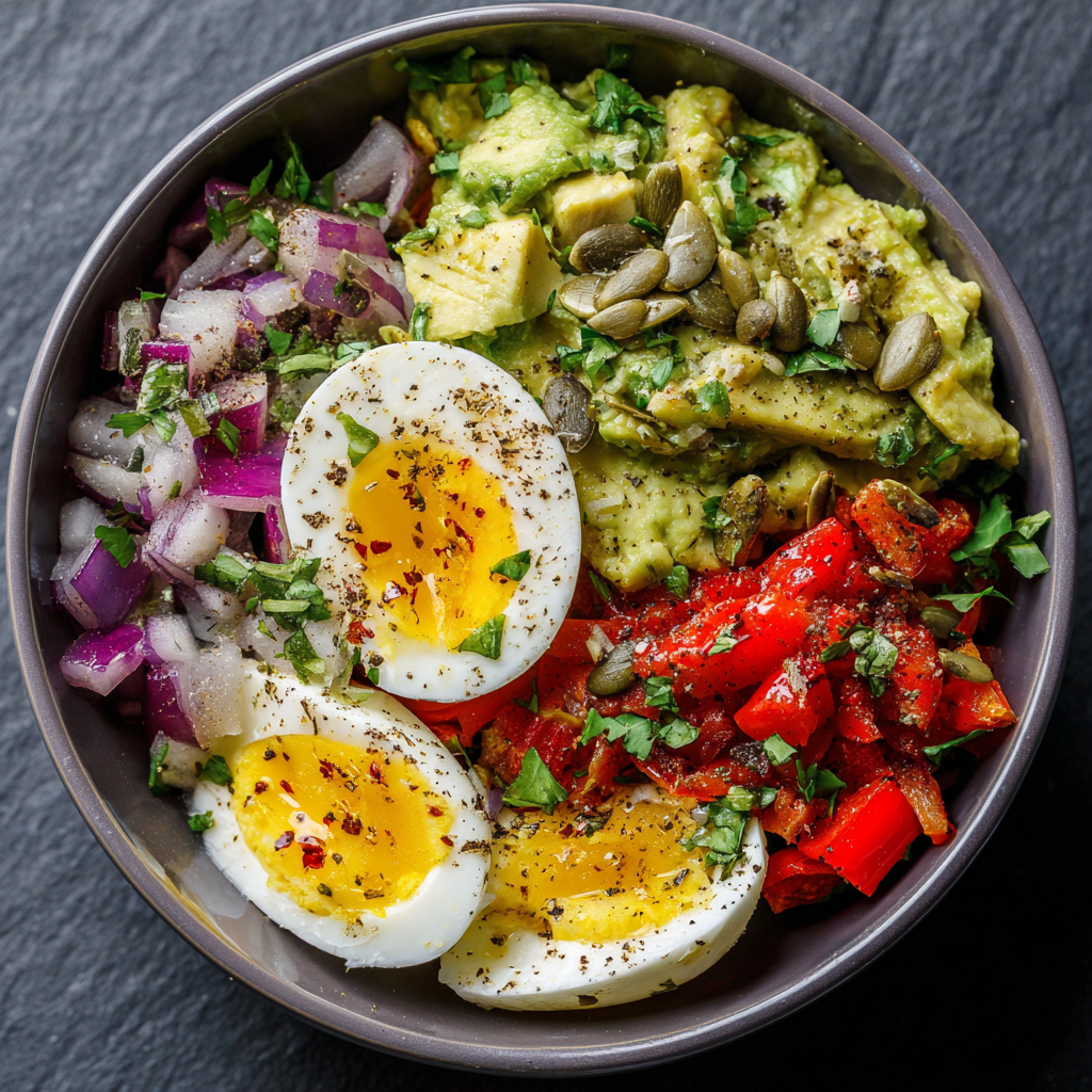 Hard-Boiled Egg and Avocado Bowl