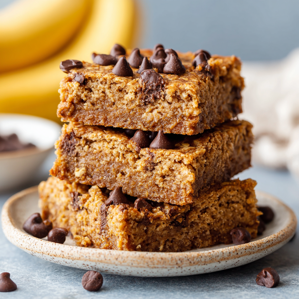 4-Ingredient Peanut Butter Banana Bars