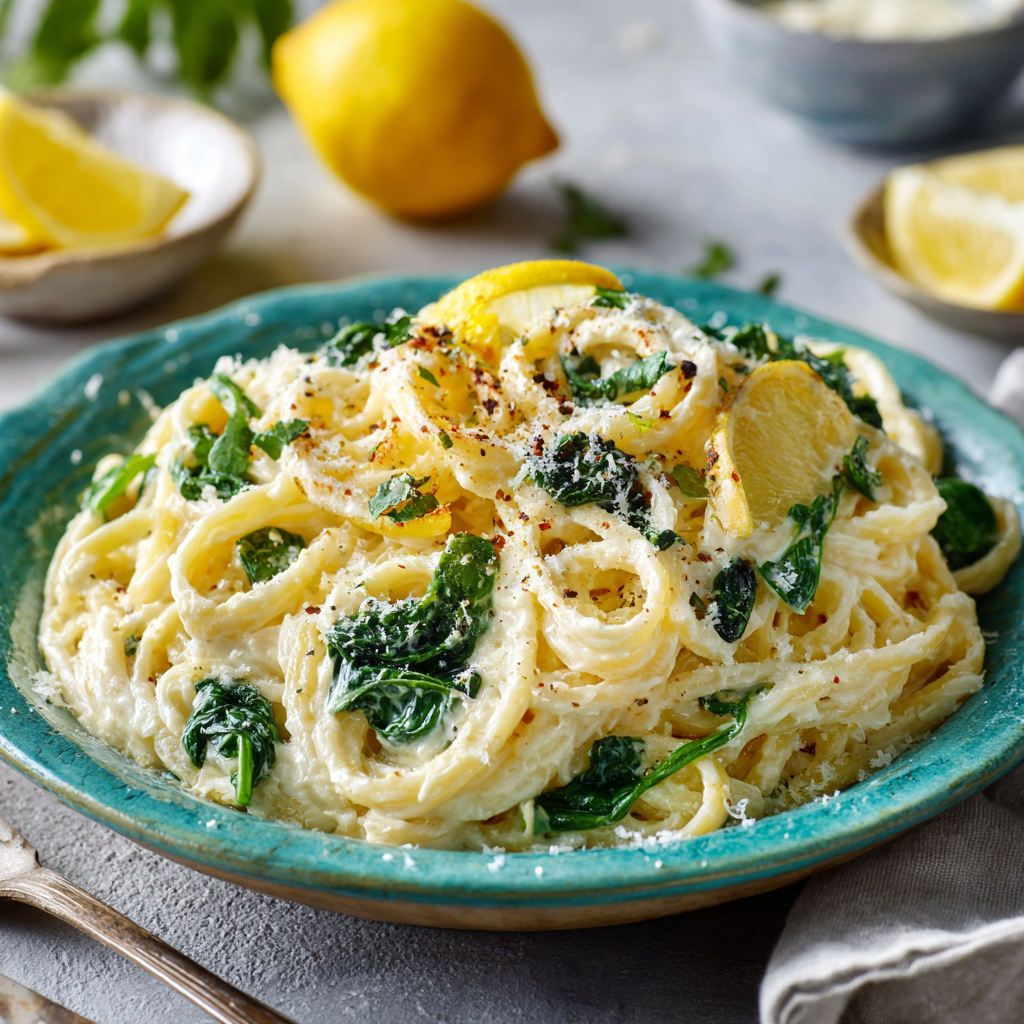 Lemon Ricotta Pasta with Spinach
