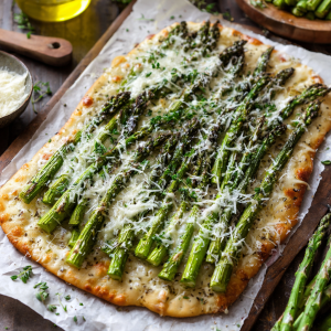 Crispy Roasted Asparagus & Parmesan Flatbread