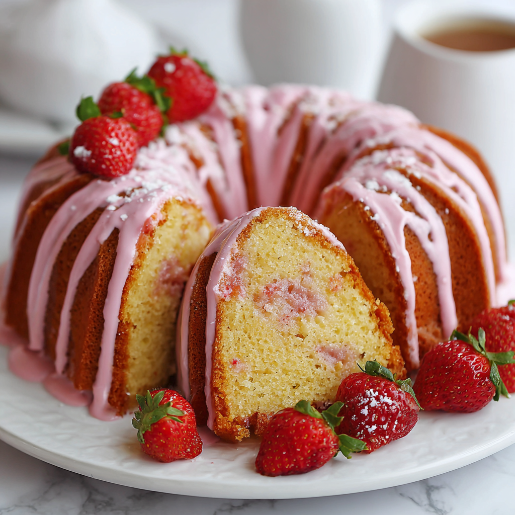 Strawberry Milkshake Pound Cake