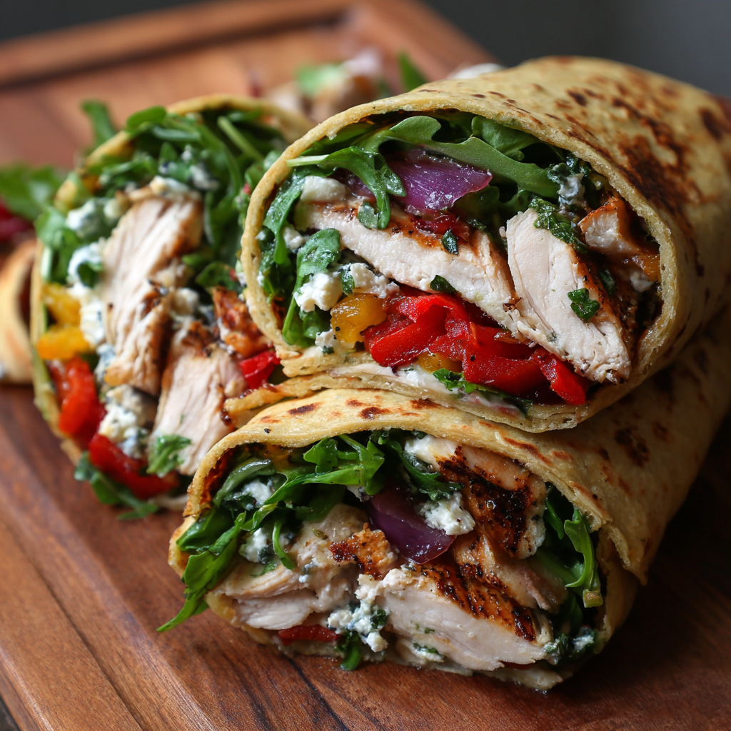Grilled Chicken Wraps with Goat Cheese