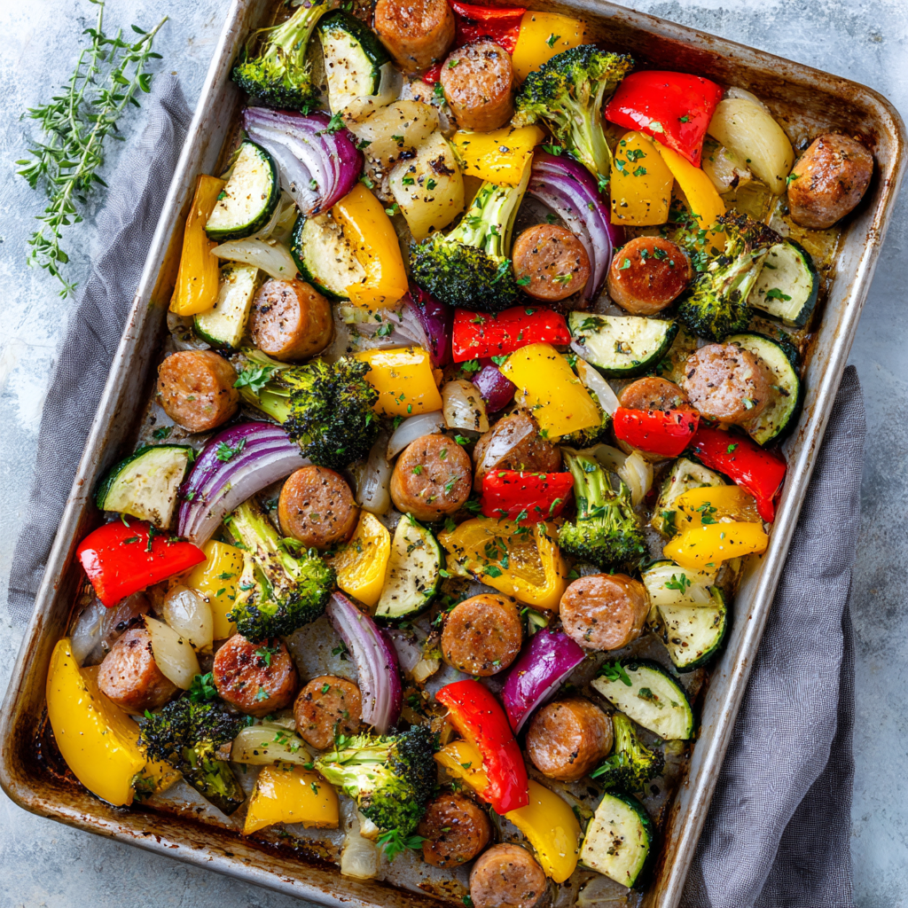 Sheet Pan Chicken Sausage and Veggies