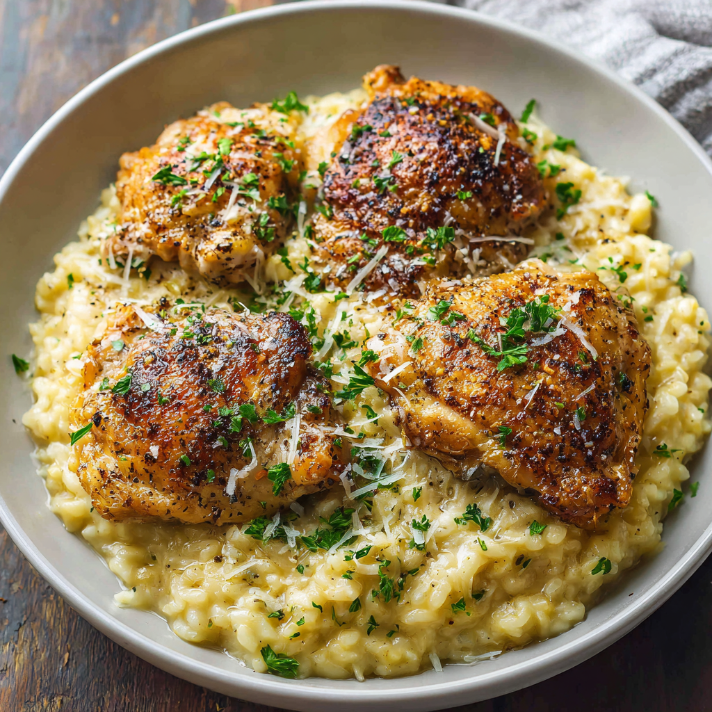 Instant Pot Chicken Thighs with Risotto